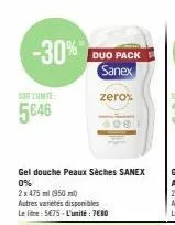 gel douche sanex