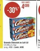 chocolat au lait granola