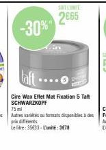 Cire Wax Effet Mat Fixation 5 Taft SCHWARZKOPF 