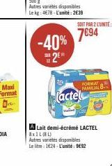 lait demi-écrémé Lactel