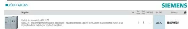 desti  centrale de communication weblpb  07770-web server permettant la gestion à distance de trégulateur compatible type rvp ou rvl gestion i un exploates internet, s application home contal pour tab