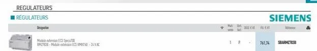 regulateurs  régulateurs  design  module extension ess  rm2783b-module extern csrmh70-24vac  mat  1 p  761,74  siemens  re  sbarmz783b  