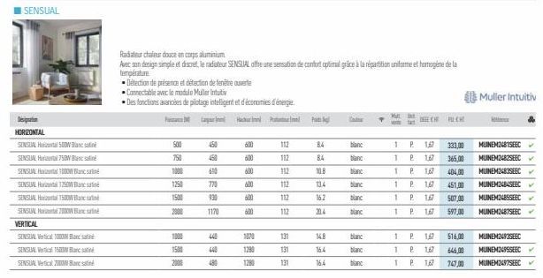 Despat HORIZONTAL  SENSUAL H500W B  SENSUAL H75W B  SENSUAL H1000W  SENSUAL H1750W B  SENSUAL H 1500W  SENSUAL H7000W VERTICAL  SENSUAL Vertical W  SENSUAL Vertical 1500W  SENSUAL Vertical W  Radiateu