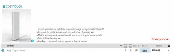 cozytouch  despation  bridge 2 catch the  choisissez votre niveau de confort et d'économies d'énergie, vos équipements sadaptent! >en un seul clic, profiter à distance de toutes les fonctions de votre