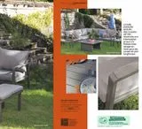 Version table haute  Mobilier de jardin grands espaces  SALON D'ANGLE AVA 1 angle, 2 méridiennes, 2 tabourets et 1 table basse lift (2 hauteurs possible) (1044423). 1599 € (dont 3,30 € d'éco-participa offre sur Truffaut
