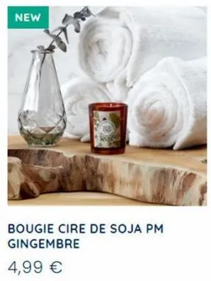 new  bougie cire de soja pm gingembre  4,99 € 