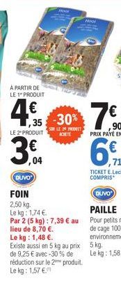 À PARTIR DE  LE 1" PRODUIT  4€  MON  LE 2º PRODUIT  3€  ,04  ,35-30%  LE 2 PROGET  Hool  6  ,71 