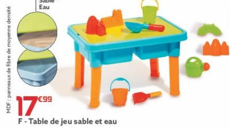 table de jeu sable et eau