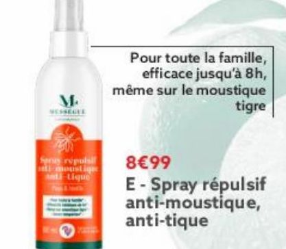 Spray répulsif  anti-moustique,  anti-tique