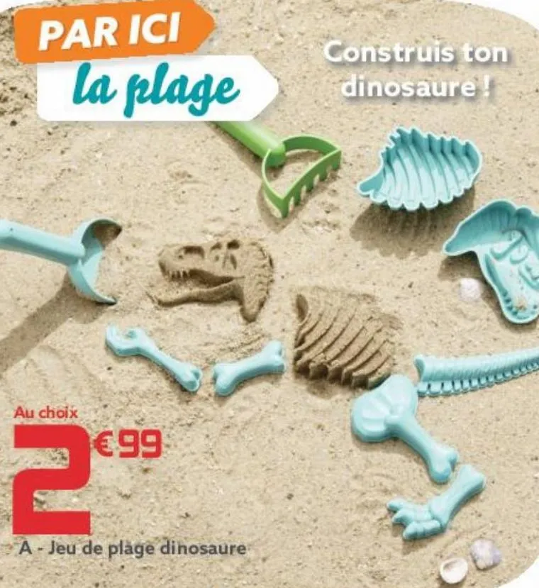  jeu de plage dinosaure
