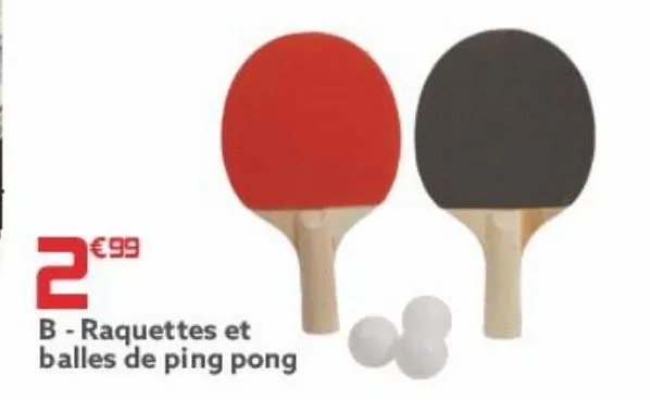 raquettes et  balles de ping pong