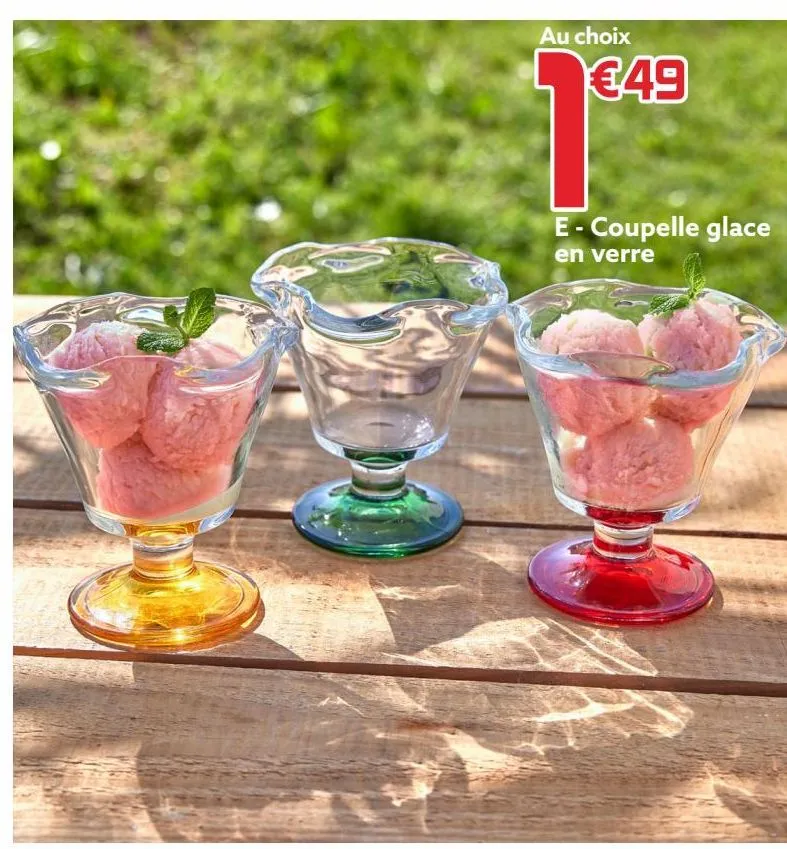 coupelle glace en verre