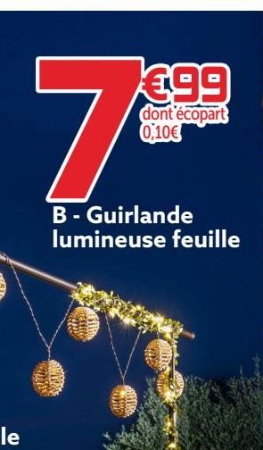 guirlande lumineuse feuille