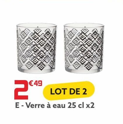 verre a eau 25 cl x2