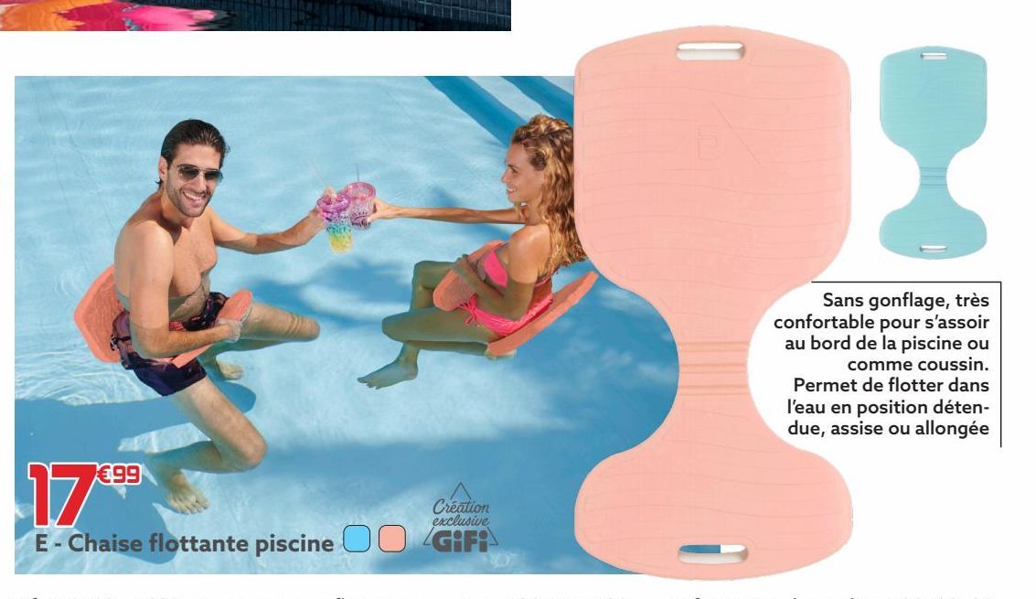 chaise flottante piscnie