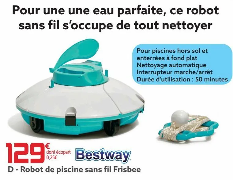 robot de piscine sans fil frisbee