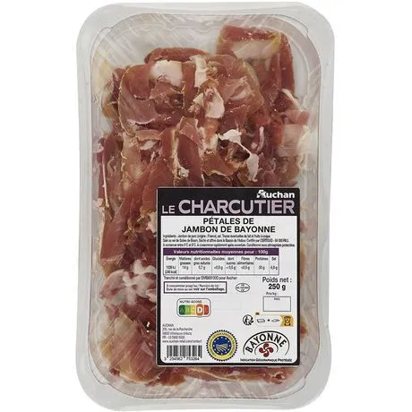  pétales  de jambon cru  auchan  le charcutier