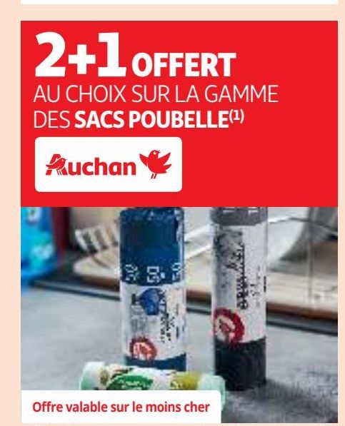 LA GAMME  DES SACS POUBELLE Auchan