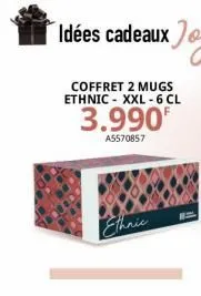 coffret 2 mugs ethnic - xxl-6 cl  3.990  a5570857  bl 