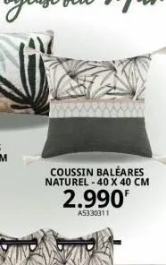 coussin baleares naturel - 40 x 40 cm  2.990  a5330311 