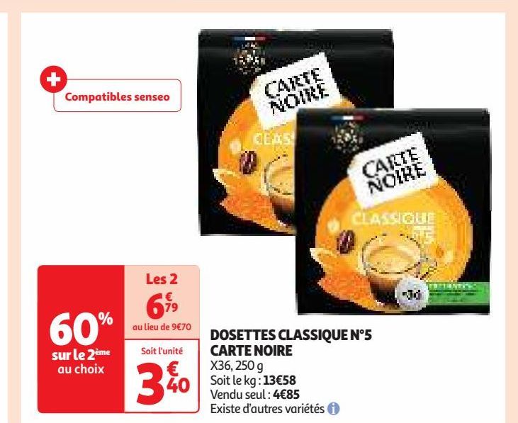 DOSETTES CLASSIQUE N°5  CARTE NOIRE