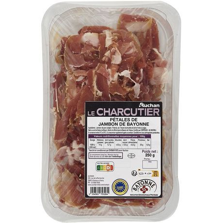 PÉTALES  DE JAMBON CRU  AUCHAN  LE CHARCUTIER