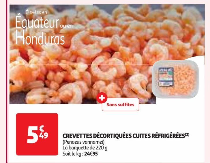  CREVETTES DÉCORTIQUÉES CUITES RÉFRIGÉRÉES