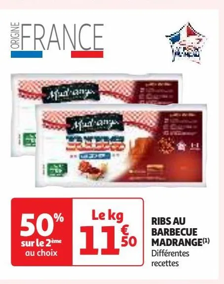  ribs au  barbecue  madrange