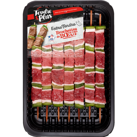 7 BROCHETTES  DE BŒUF  EXTRA-TENDRE  TENDRE & +