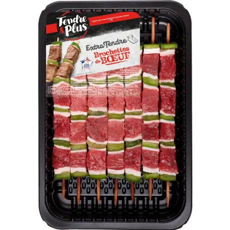 7 brochettes  de bœuf  extra-tendre  tendre & +