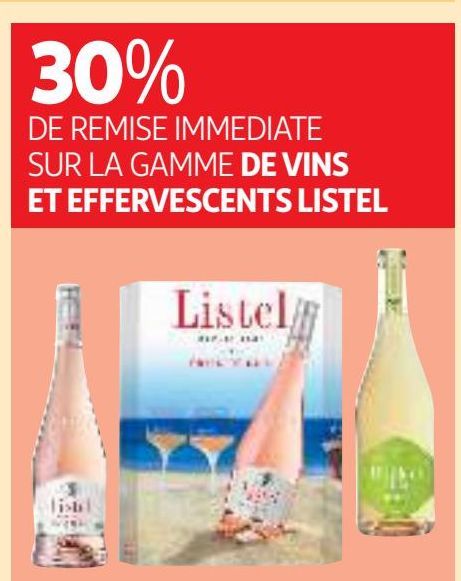 LA GAMME DE VINS  ET EFFERVESCENTS LISTEL 