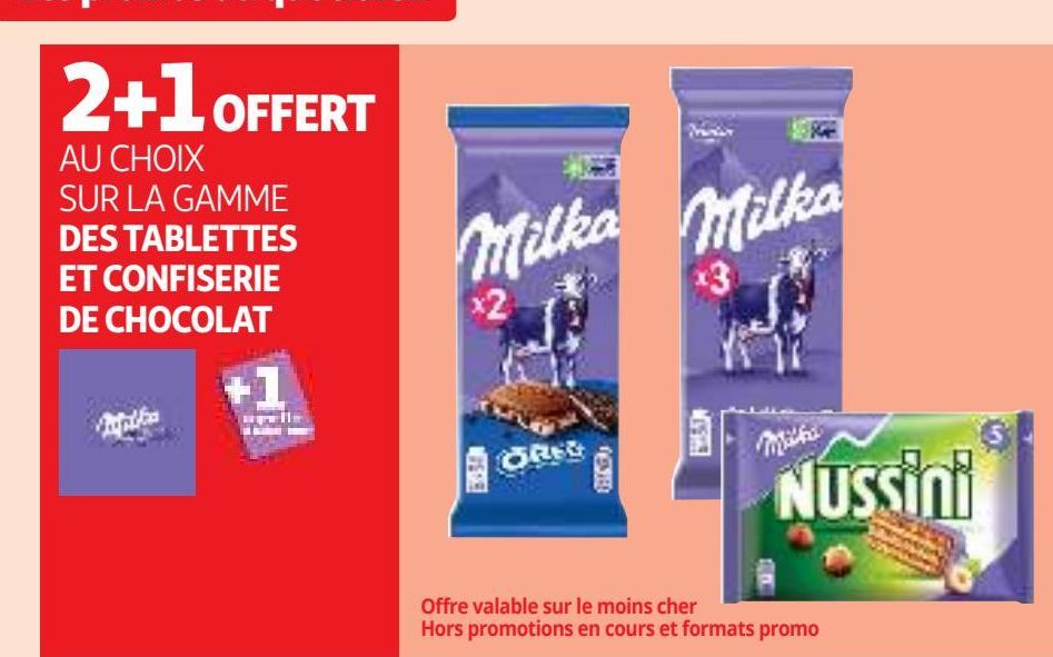 LA GAMME  DES TABLETTES  ET CONFISERIE  DE CHOCOLAT Milka