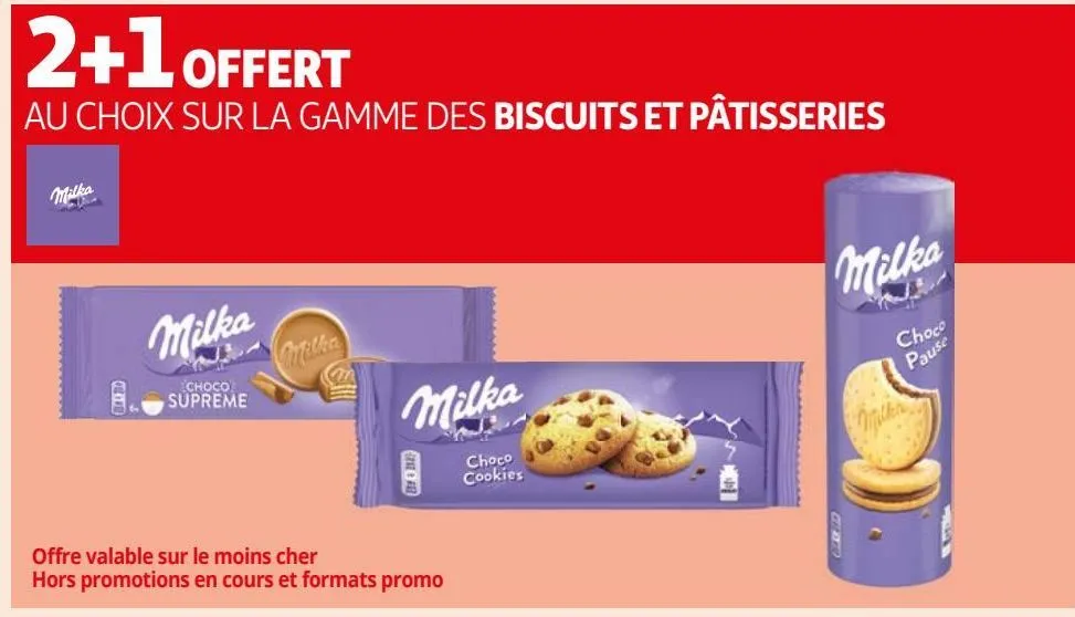 la gamme des biscuits et pâtisseries milka