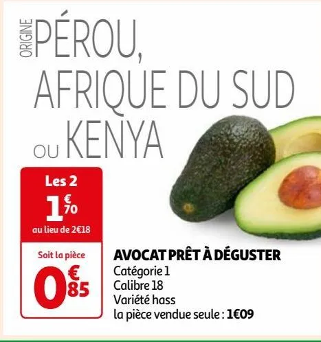 avocat prêt à déguster