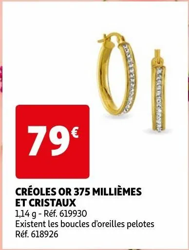 créoles or 375 milliemes et cristaux