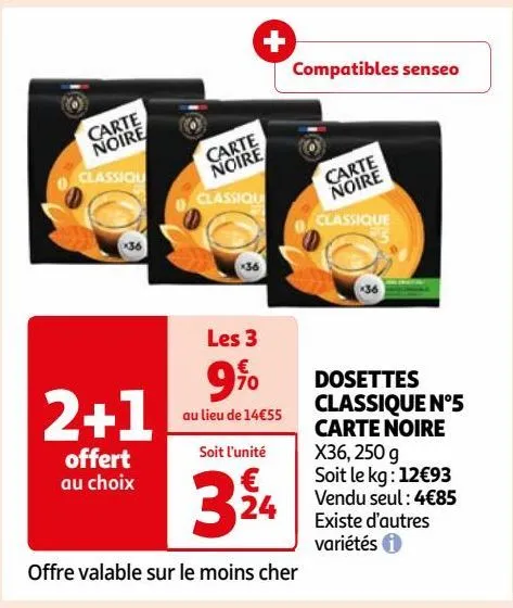 dosettes classique n°5 carte noire