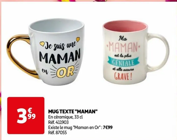 mug texte "maman"