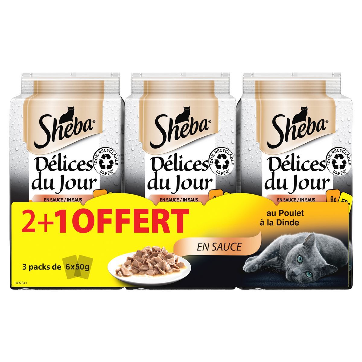 SACHETS REPAS POUR CHATS DÉLICE DU JOUR À LA VOLAILLE SHEBA