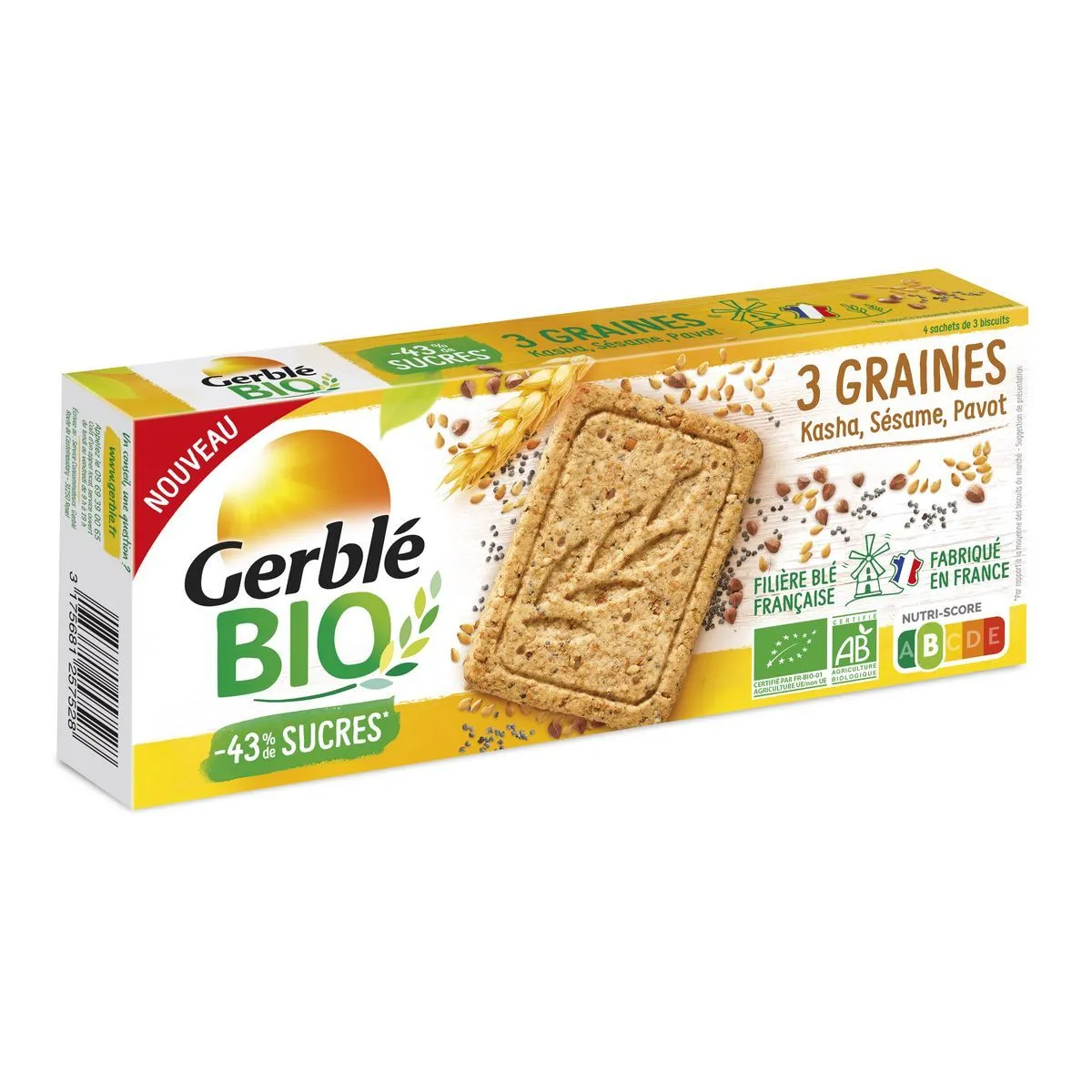 biscuits 3 graines bio gerblé bio