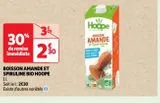 BOISSON AMANDE ET SPIRULINE BIO HOOPE offre à 2,3€ sur Auchan