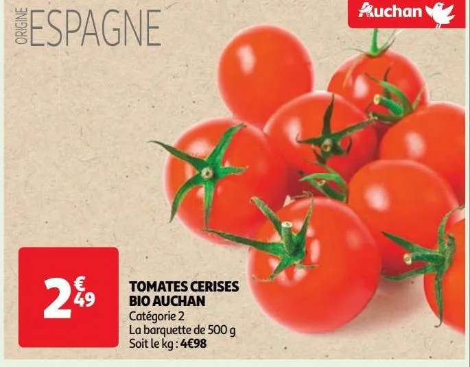 tomates cerises bio auchan