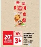 FARINE DE RIZ BLANC BIO HAPPY BIO offre à 3,35€ sur Auchan