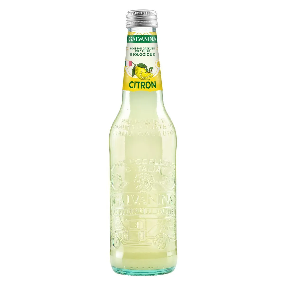 boisson gazeuse avec pulpe saveur citron bio galvanina