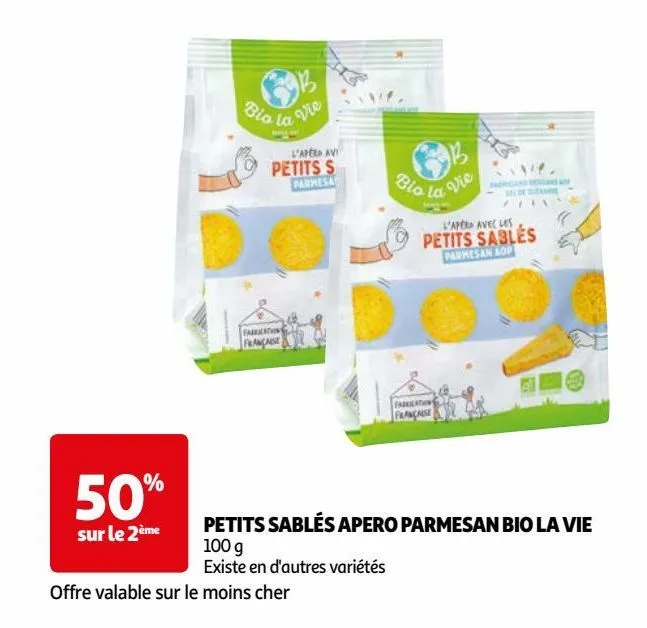 petits sablès apero parmesan bio la vie