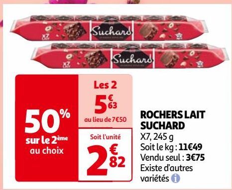 ROCHERS LAIT SUCHARD