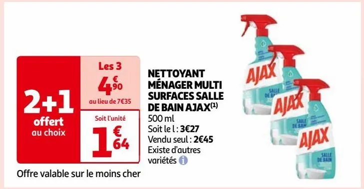 nettoyant ménager multi surfaces salle de bain ajax