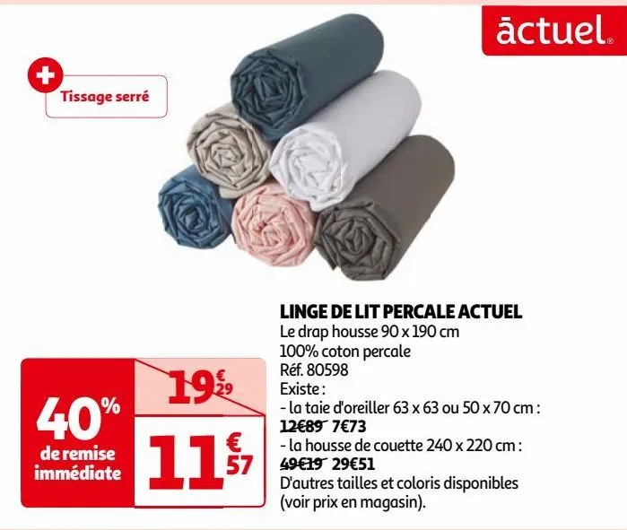 linge de lit percale actuel