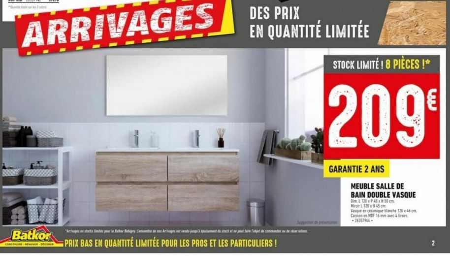 00000  Batkor  CONSTRUIRE RENOVER-DÉCORER  DES PRIX EN QUANTITÉ LIMITÉE STOCK LIMITÉ ! 8 PIÈCES!*  209€  "Arrivages en stacks limités pour in Bahor Babigay C'ensemble de mus Arrivages est vend jusqu'à