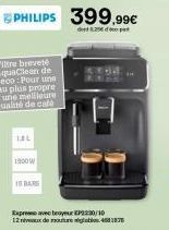 PHILIPS 399,99€  1.81  1900 W  10 BAR  Express avec broyeur 2010  12nitommece de roonureinbom 4681870 