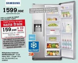 SAMSUNG  1599,99€  do 30 pe  AVEC LA CARTE DE C CRY CAFINED DARTY Payez en 5 ou 10 mois  sans frais  159.99€ mois  x 10  Montand total di 150.00€ TAG  0%  p  UN CREDIT VOUS ENGAGE ET DOET ETRE NEMOURS